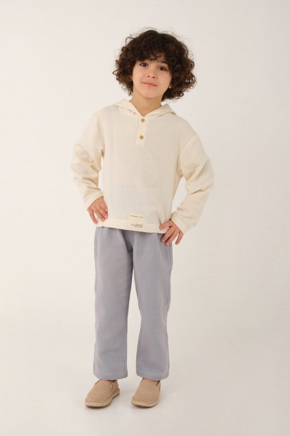 Hooded Muslin Set Blue
