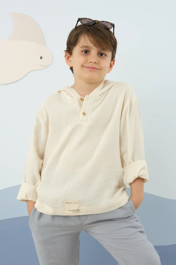 Hooded Muslin Set Blue