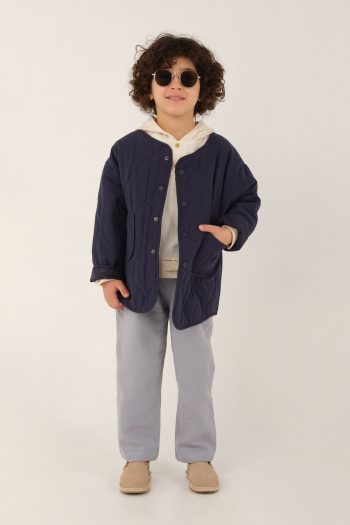 Navy Quilted Jacket