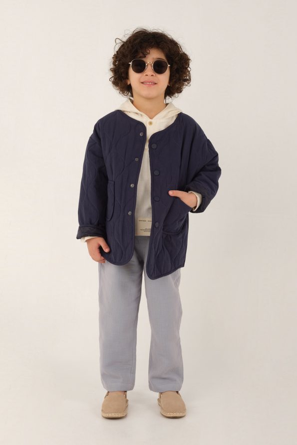 Navy Quilted Jacket