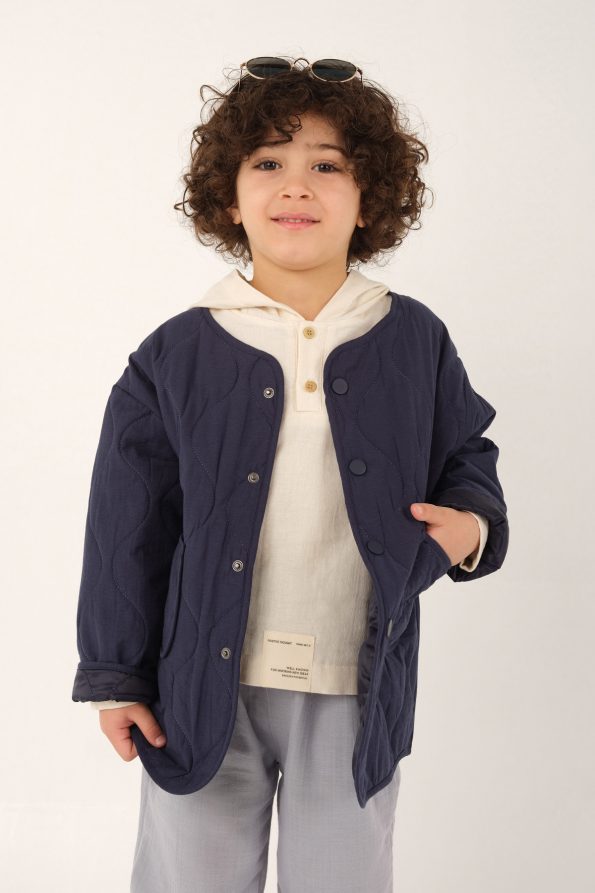 Navy Quilted Jacket
