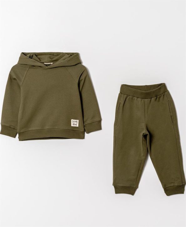 Boys' Hooded Tracksuit in Khaki