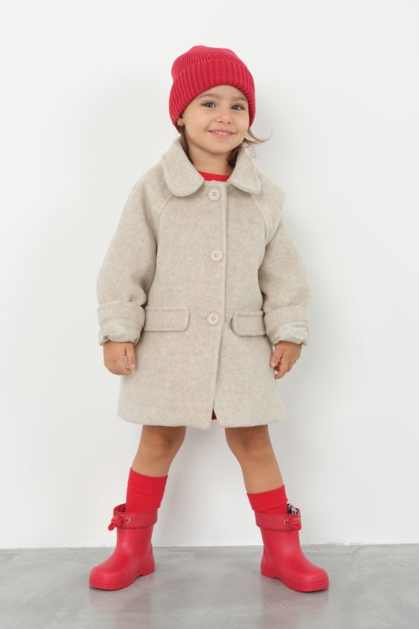 Beige Wool Blend Coat