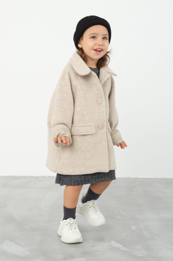Beige Wool Blend Coat