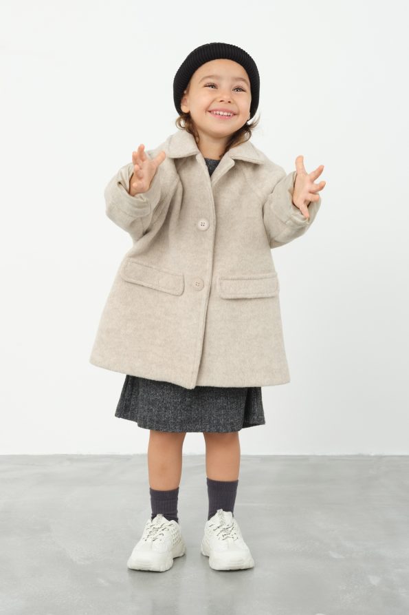 Beige Wool Blend Coat
