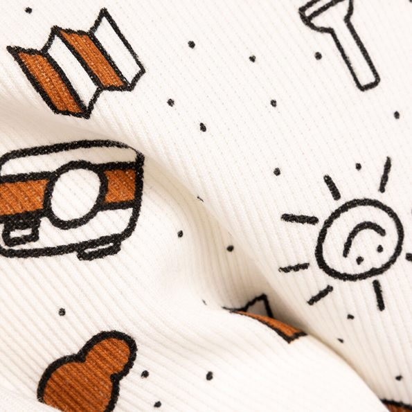 Boys' Camp Pattern Pajama Set with Long Sleeves