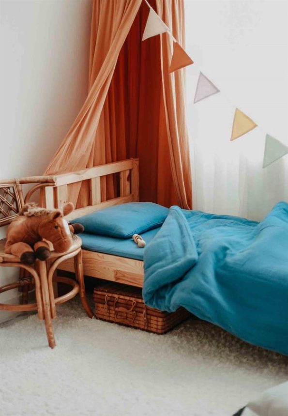 Muslin Duvet Cover Set in Indigo Blue