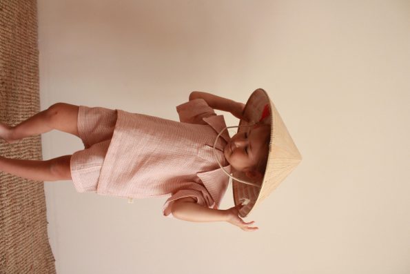 Terra Cotta Sailor Collar Shorts Set