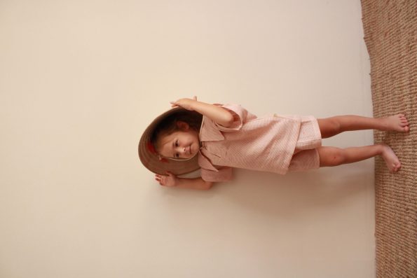 Terra Cotta Sailor Collar Shorts Set