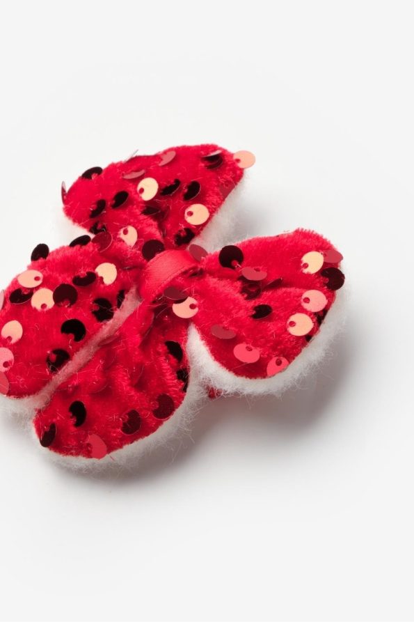 Red Sequin Bow Hair Clip for Girls