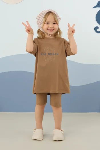 Basic Set with Short Leggings Latte