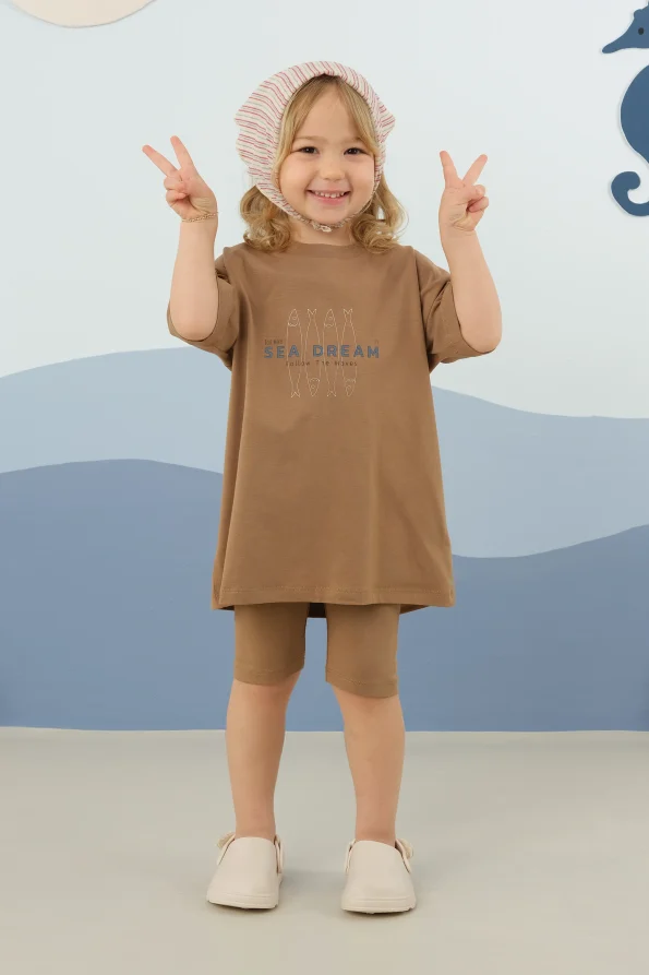 Basic Set with Short Leggings Latte