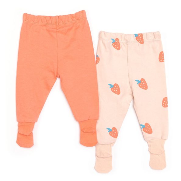 Coral Interlock Patterned Leggings with Socks for Baby Girls