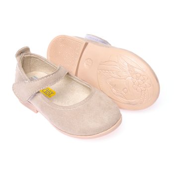 Black Suede Baby Girl Ballerina Shoes