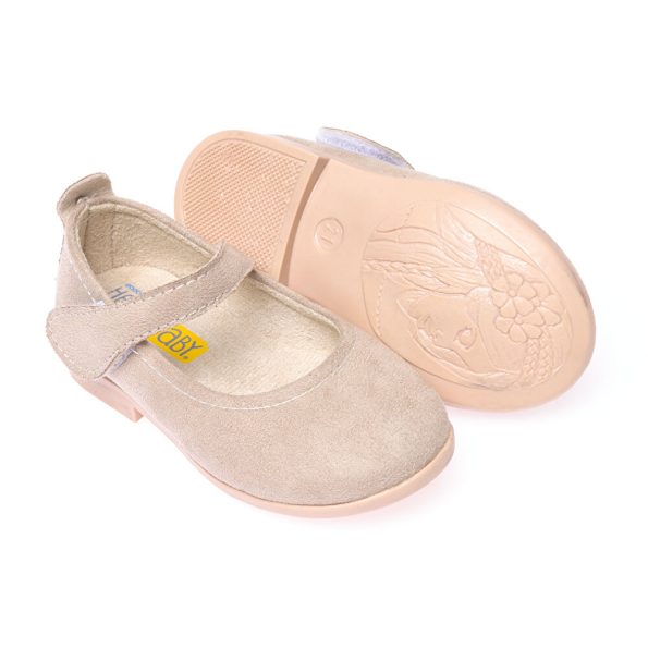 Black Suede Baby Girl Ballerina Shoes
