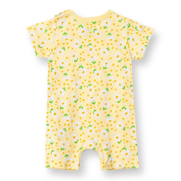 Girls' Short Playsuit with Round Neck and Short Sleeves