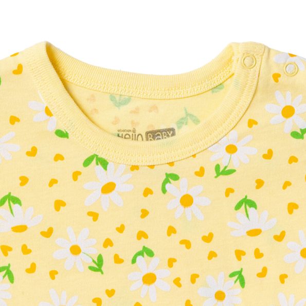 Girls' Short Playsuit with Round Neck and Short Sleeves