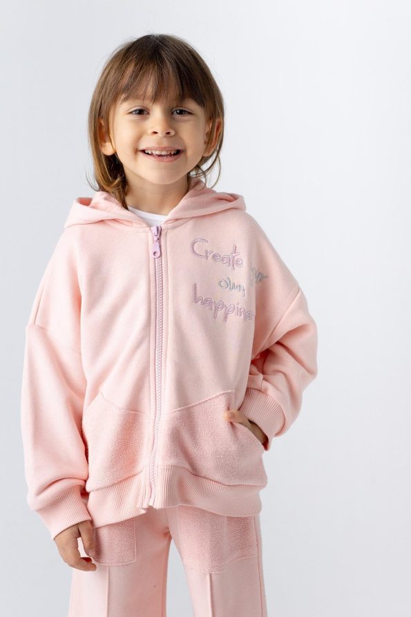 Girls' Zip-Up Tracksuit Set