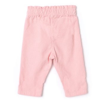 Girls' Baby Basic Velvet Trousers in Powder Pink