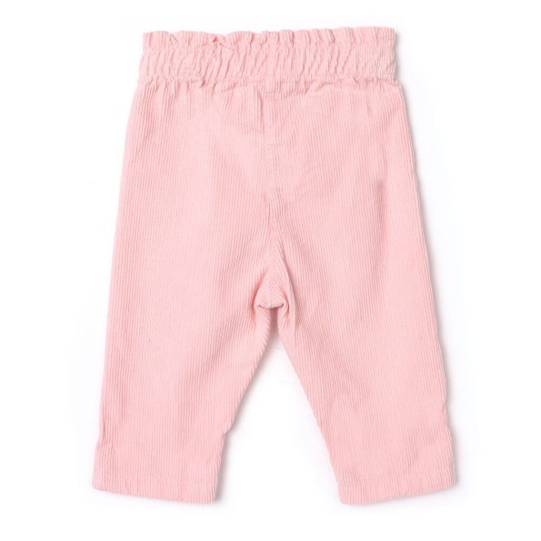Girls' Baby Basic Velvet Trousers in Powder Pink