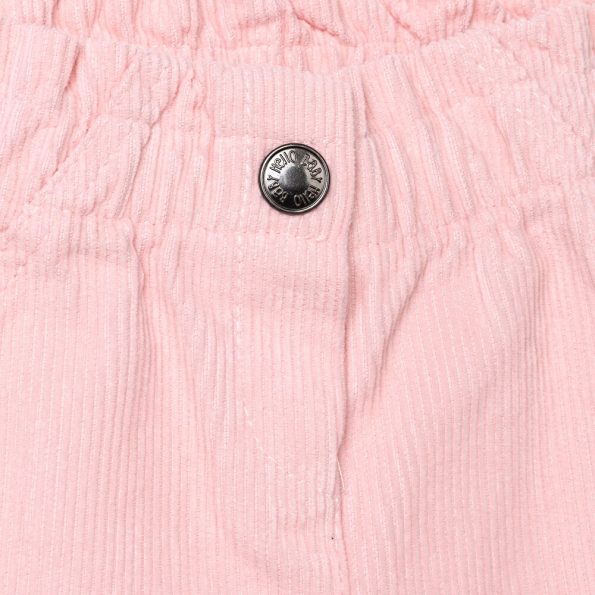 Girls' Baby Basic Velvet Trousers in Powder Pink