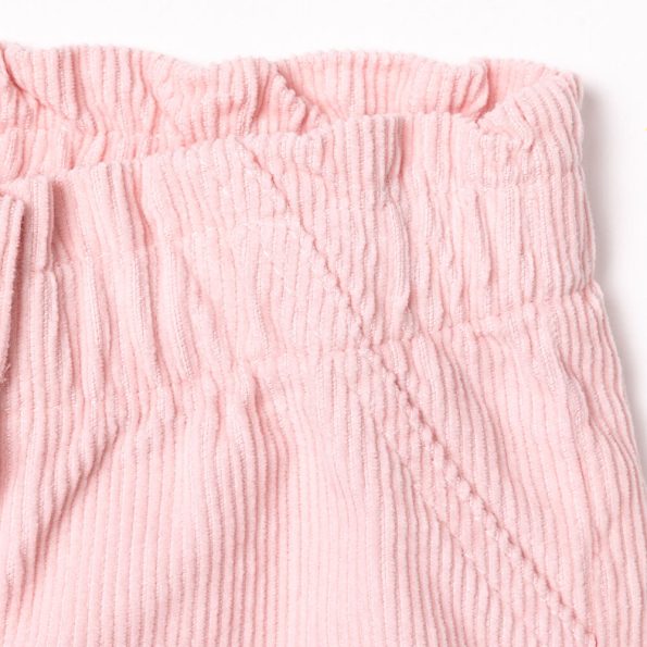 Girls' Baby Basic Velvet Trousers in Powder Pink