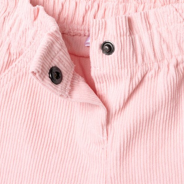 Girls' Baby Basic Velvet Trousers in Powder Pink