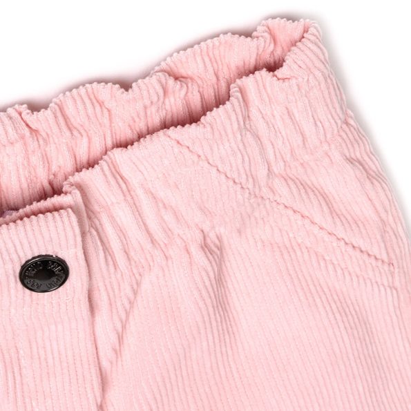 Girls' Baby Basic Velvet Trousers in Powder Pink