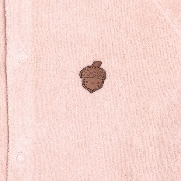 Newborn Girl's Velvet Onesie in Dusty Pink
