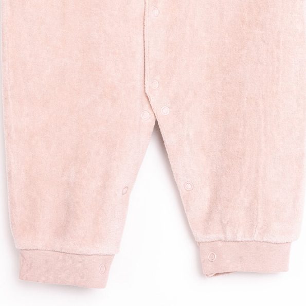 Newborn Girl's Velvet Onesie in Dusty Pink