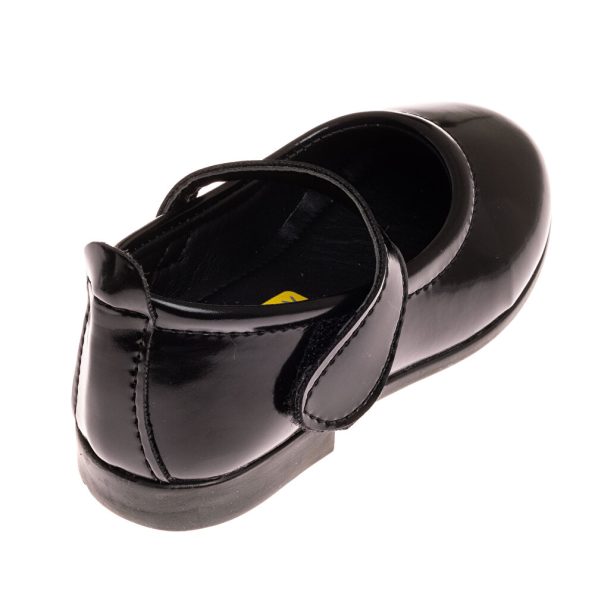 Black Faux Leather Baby Girl Ballet Shoes