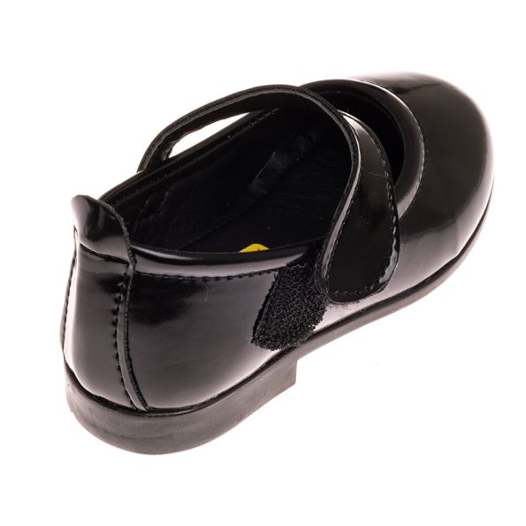 Black Faux Leather Baby Girl Ballet Shoes