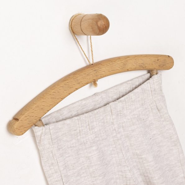Beige Melange Leggings for Baby Girls
