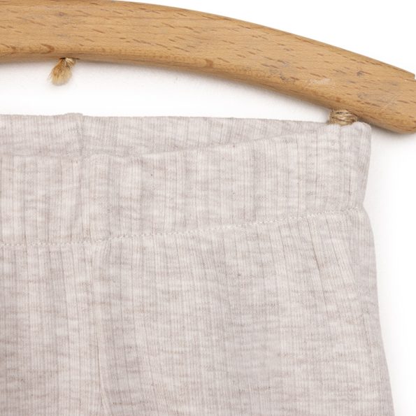 Beige Melange Leggings for Baby Girls