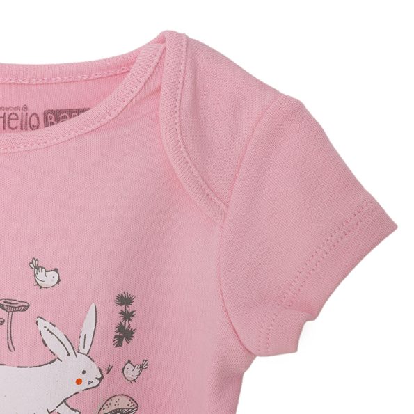 Newborn Baby Girl Romper, Bodysuit, and Hat Set - Interlock Round Neck Long Sleeve Ecru