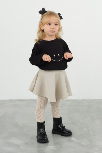 Pleated Skirt Beige