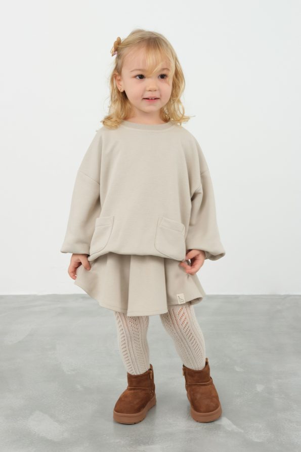 Pleated Skirt Beige