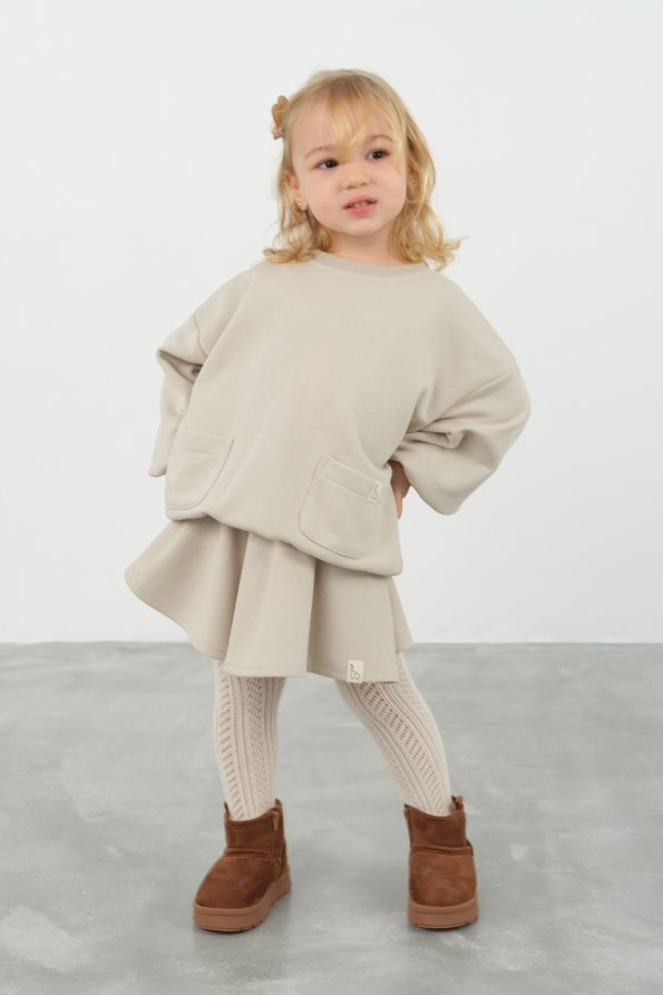 Pleated Skirt Beige