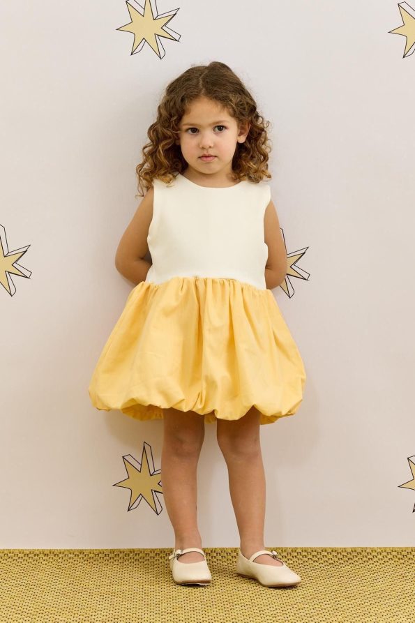 Sleeveless Balloon Dress Yellow