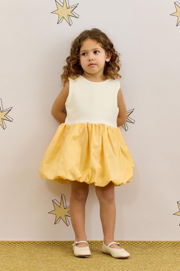 Sleeveless Balloon Dress Yellow