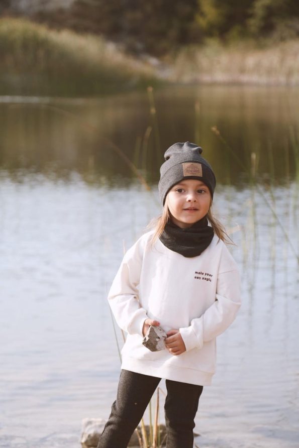 Dark Anthracite Beanie & Neck Warmer Set