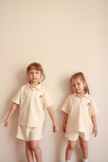 Embroidered Polo Collar Short Set