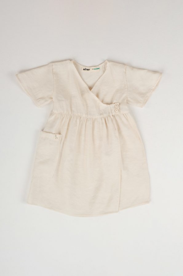 Cross Wrap Dress Bone