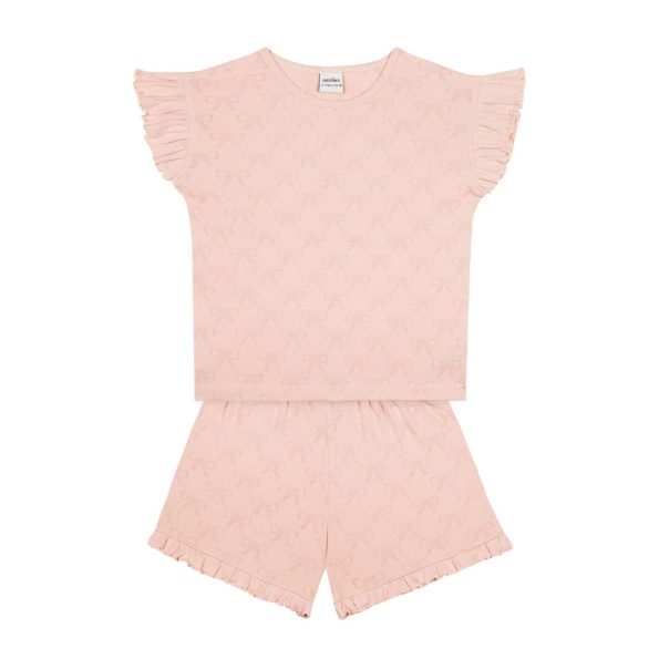 Ruffled Bow Jacquard Pajama Set