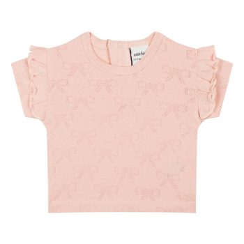 Ribbon Jacquard Ruffled T-shirt