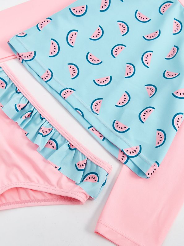 LCW Baby Turquoise Printed Girl's Bikini Set