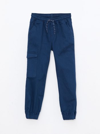 Belted Printed Gabardine Cargo Pants for Boys