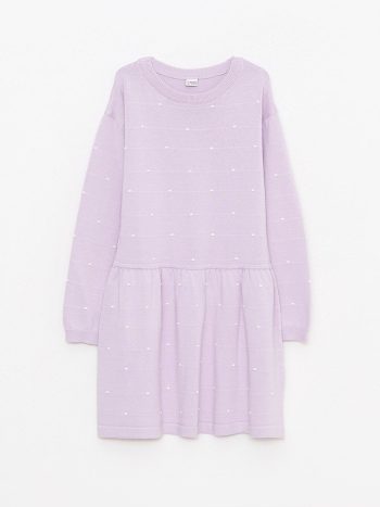 Striped Crew Neck Dress for Girls