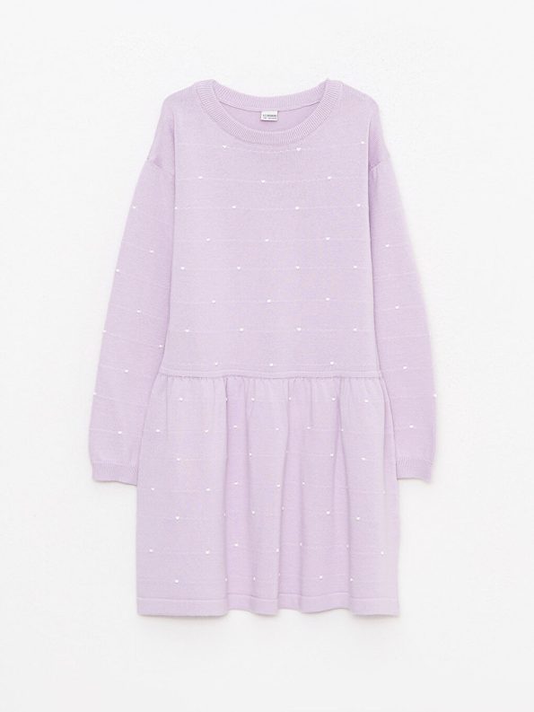 Striped Crew Neck Dress for Girls