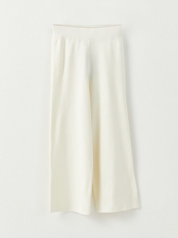 SOUTHBLUE Cream Elastic Waist Basic Girls' Knitted Pants